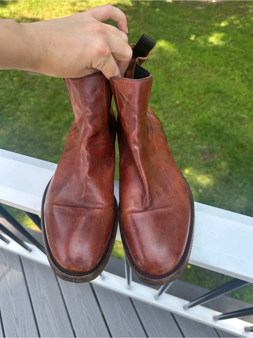 Frye Chase Chelsea 80040 Mens Brown Leather Slip On Chelsea Boots